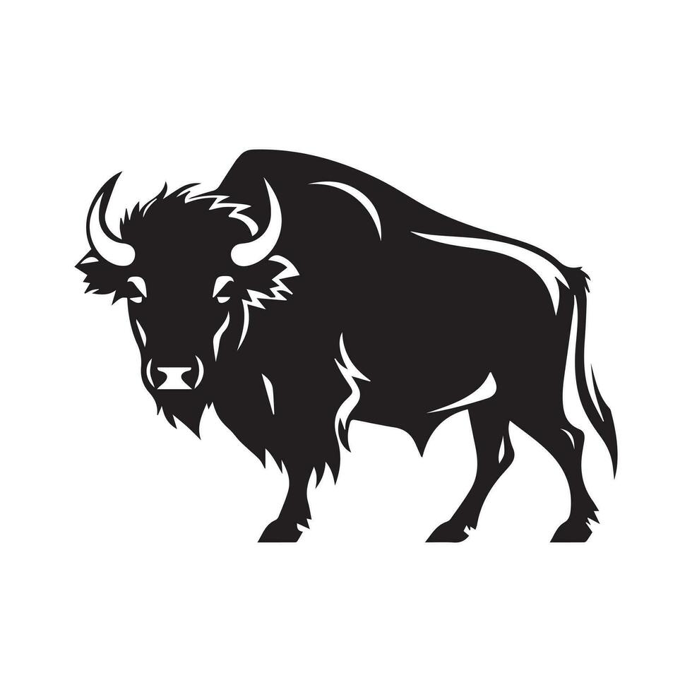 bison silhouette personnage vecteur illustration