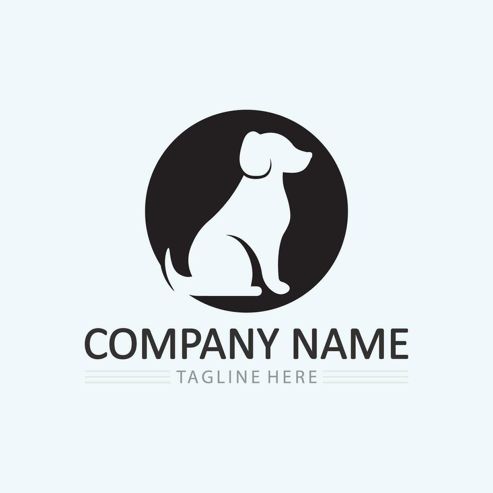 chien logo et icône animal vecteur illustration conception graphique