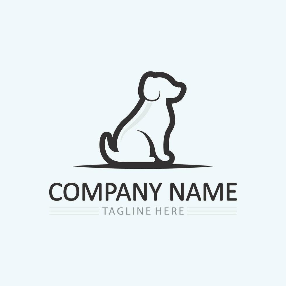 chien logo et icône animal vecteur illustration conception graphique