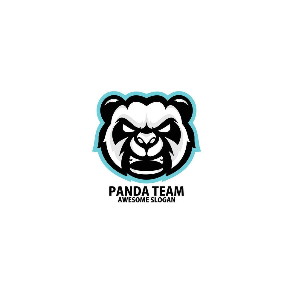 en colère Panda logo conception jeu esport équipe vecteur