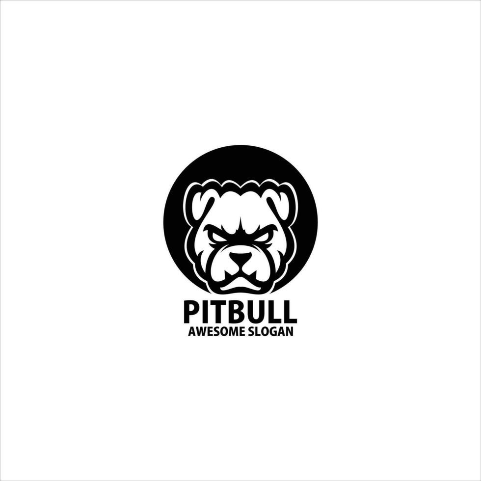 pitbull tête conception jeu mascotte logo vecteur