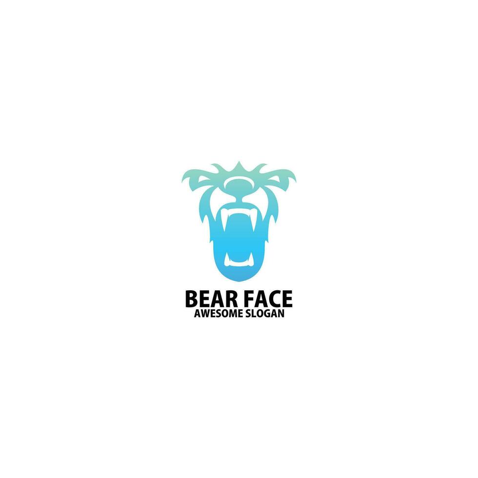 ours visage logo conception pente Couleur vecteur