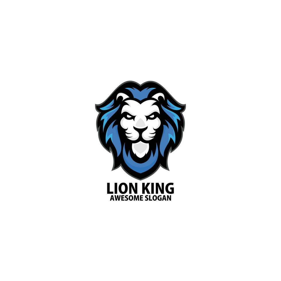 Lion Roi logo conception jeu mascotte vecteur