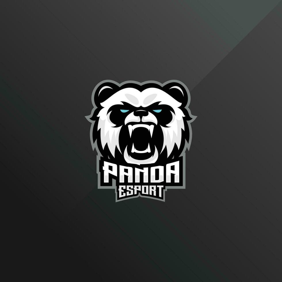 Panda en colère logo conception jeu esport équipe vecteur