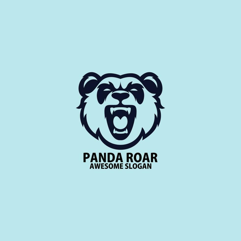 Panda rugissement logo conception ligne Couleur vecteur