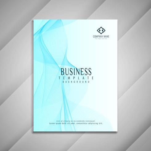 Brochure de l'entreprise abstrait bleu ondulé vecteur