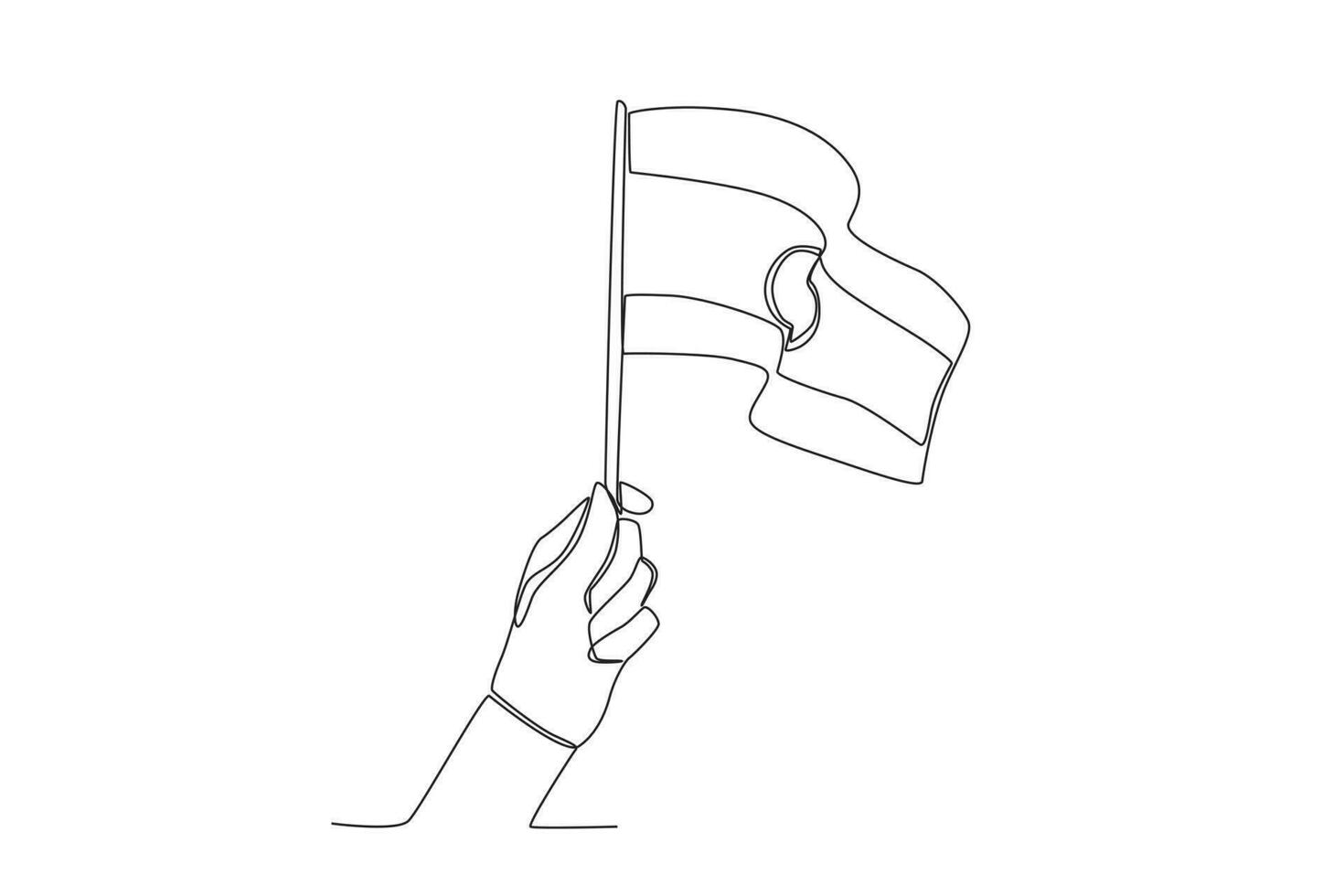 une main élevé une petit Indien drapeau vecteur