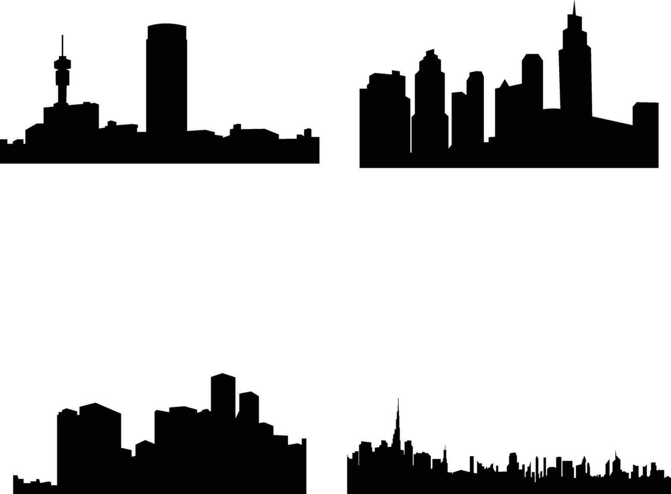 ville silhouette ensemble élément.pour conception decoration.vector illustration vecteur