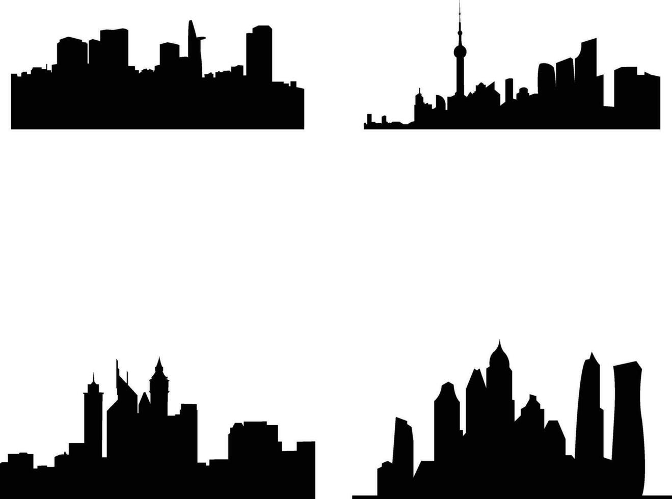 ville silhouette ensemble élément.pour conception decoration.vector illustration vecteur