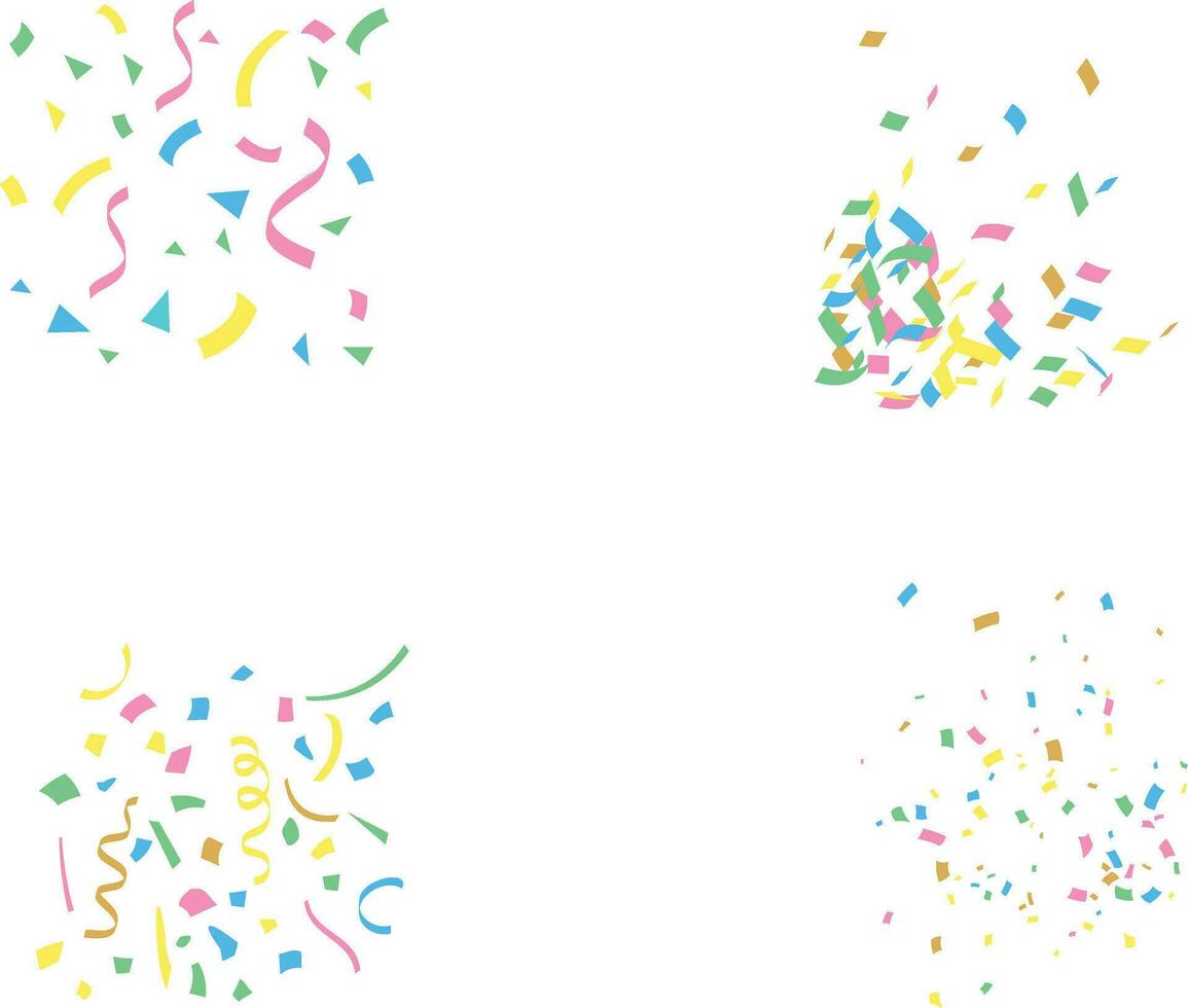 coloré confettis fête isolé sur transparent Contexte. coloré confettis fête vecteur illustration