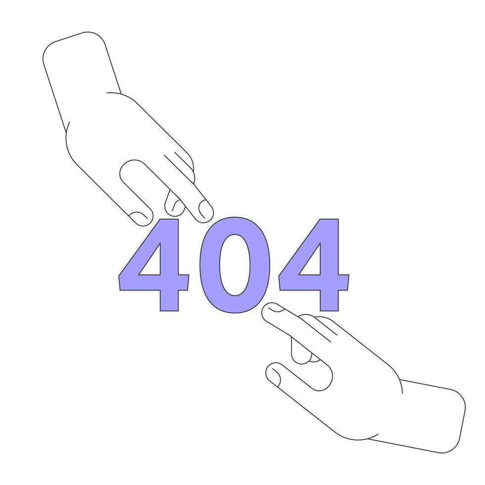 les doigts toucher Erreur 404 éclat message. Humain mains atteindre vers chaque autre. vide Etat ui conception. page ne pas a trouvé apparaitre dessin animé image. vecteur plat illustration concept sur blanc Contexte