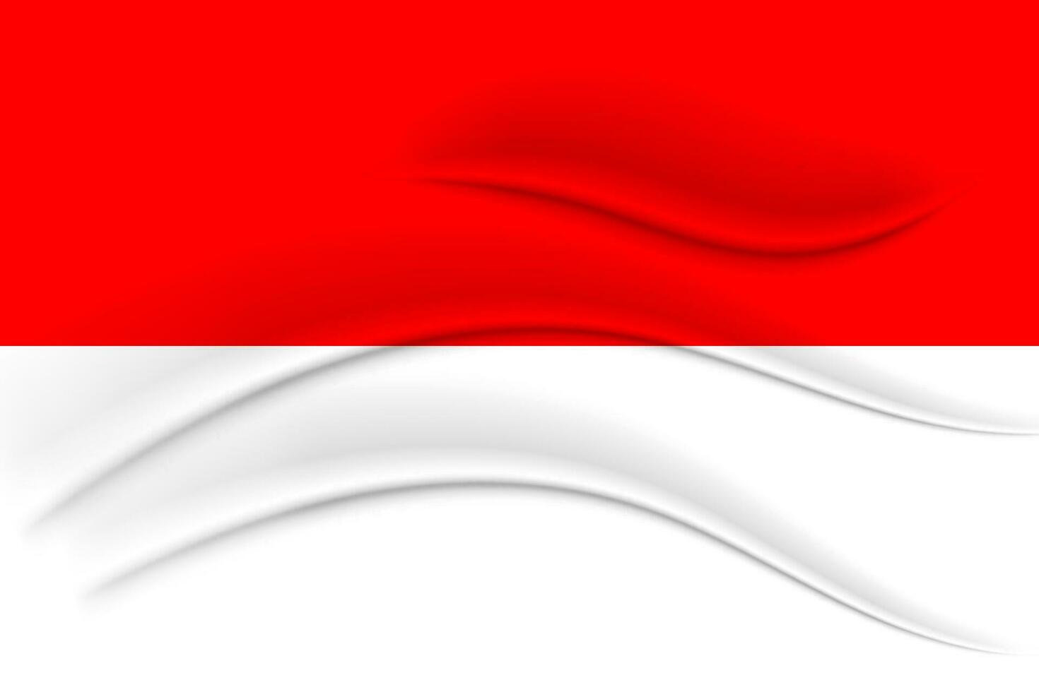 le nationale drapeau de Indonésie avec le effet de soie tissu. indonésien drapeau. 3d illustration, vecteur