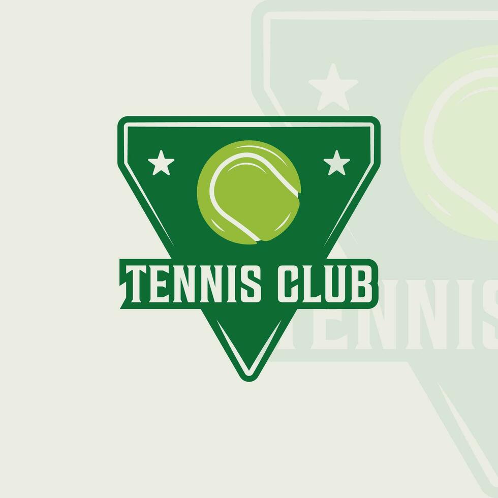 Balle de tennis logo emblème vecteur illustration modèle icône graphique conception. sport signe ou symbole pour club ou tournoi avec badge