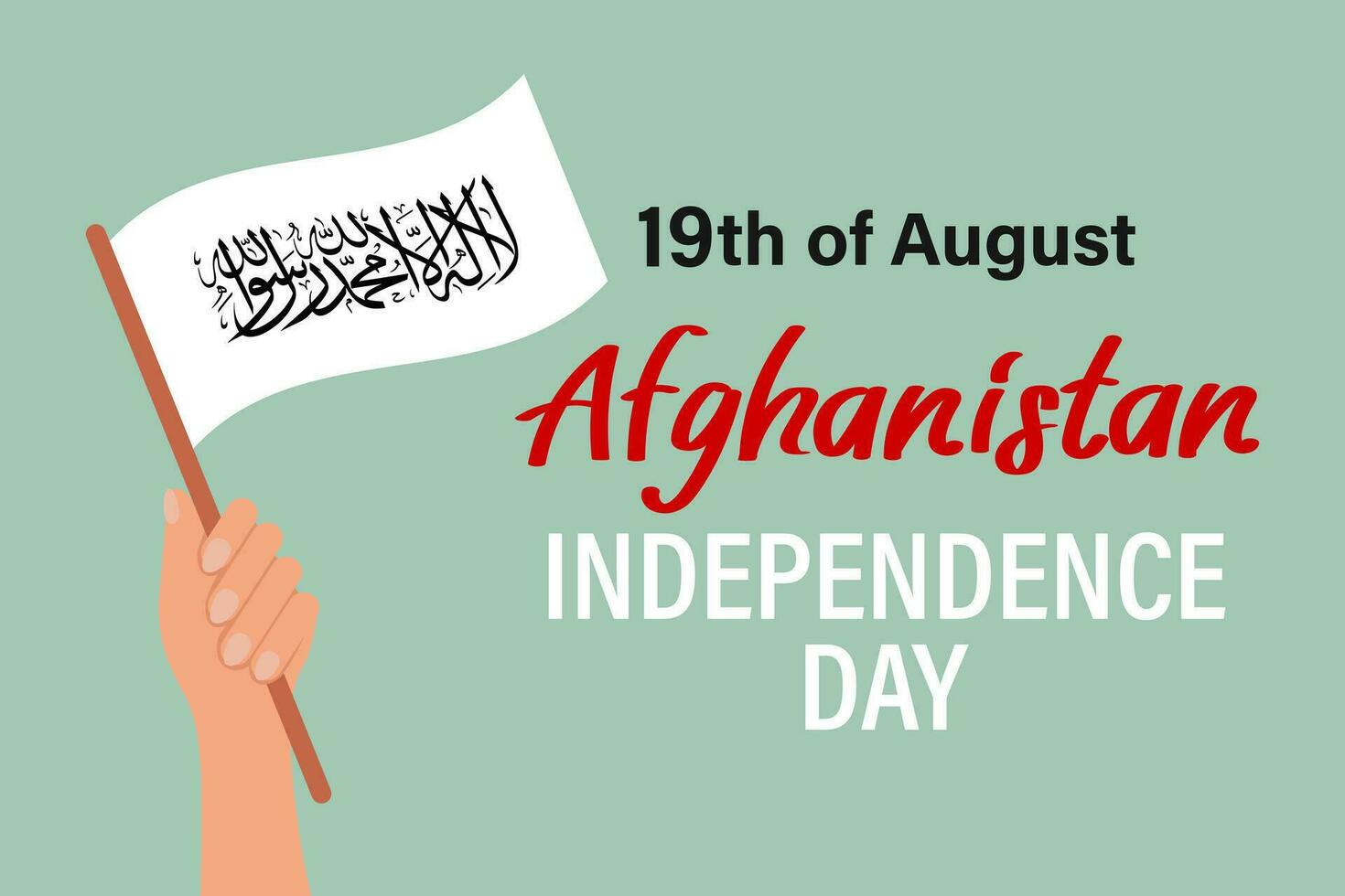 afghanistan indépendance journée. le main détient le afghan drapeau. illustration, vacances bannière, affiche, vecteur
