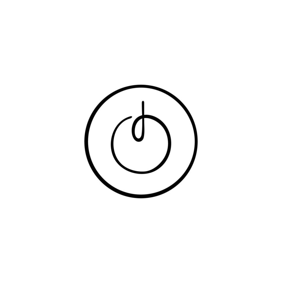 Puissance bouton ligne style icône conception vecteur