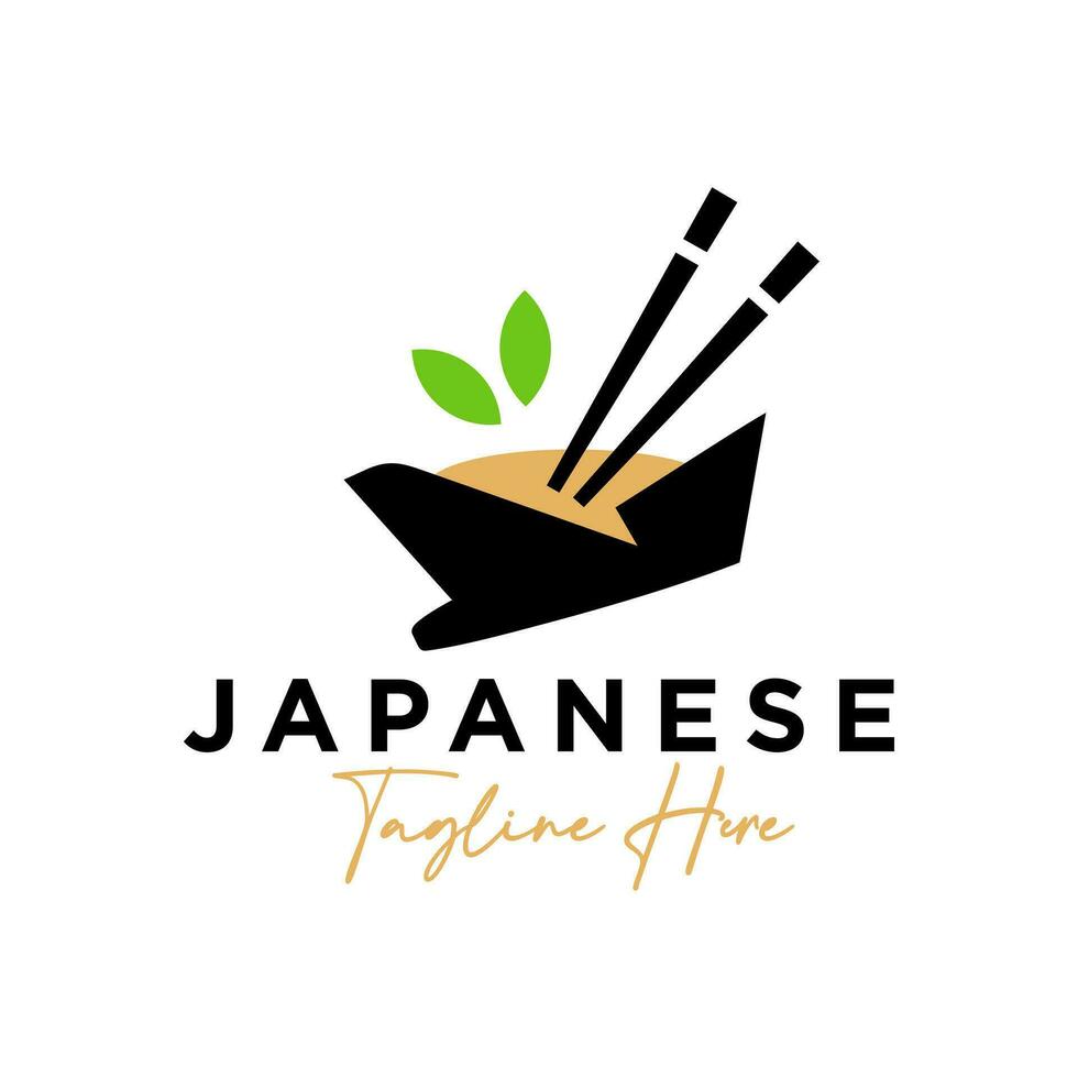 Japonais nourriture restaurant logo vecteur