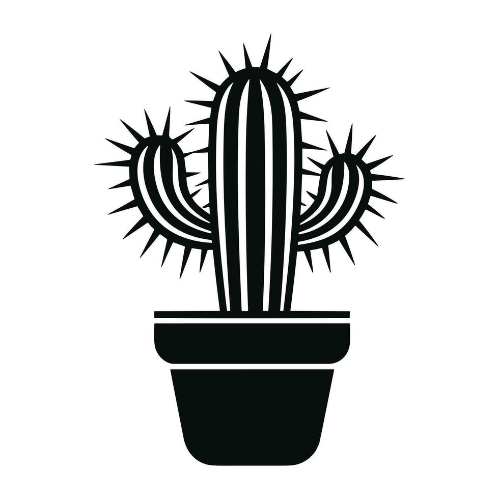 magnifique cactus silhouette vecteur