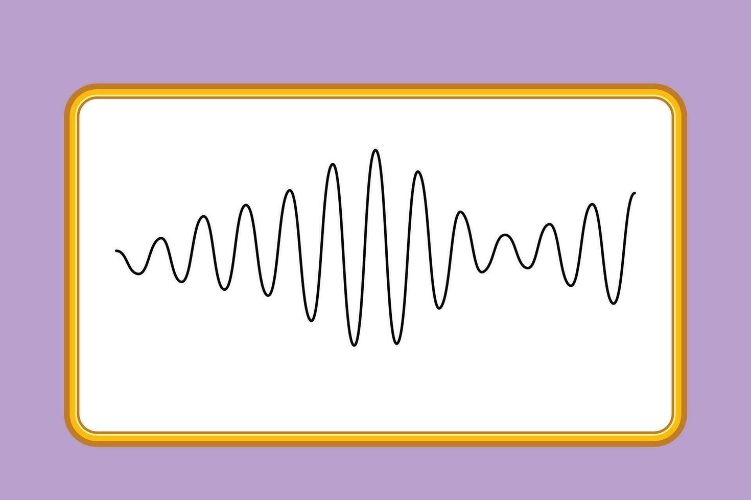 graphique plat conception dessin de noir du son vagues. la musique l'audio fréquence, voix ligne forme d'onde, électronique radio signal, le volume niveau symbole. vecteur courbe radio vagues. dessin animé style vecteur illustration