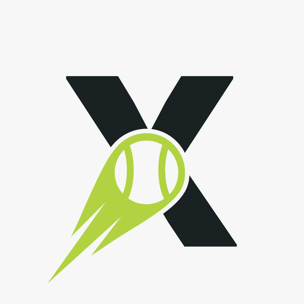 tennis logo conception sur lettre X modèle. tennis sport académie, club logo vecteur