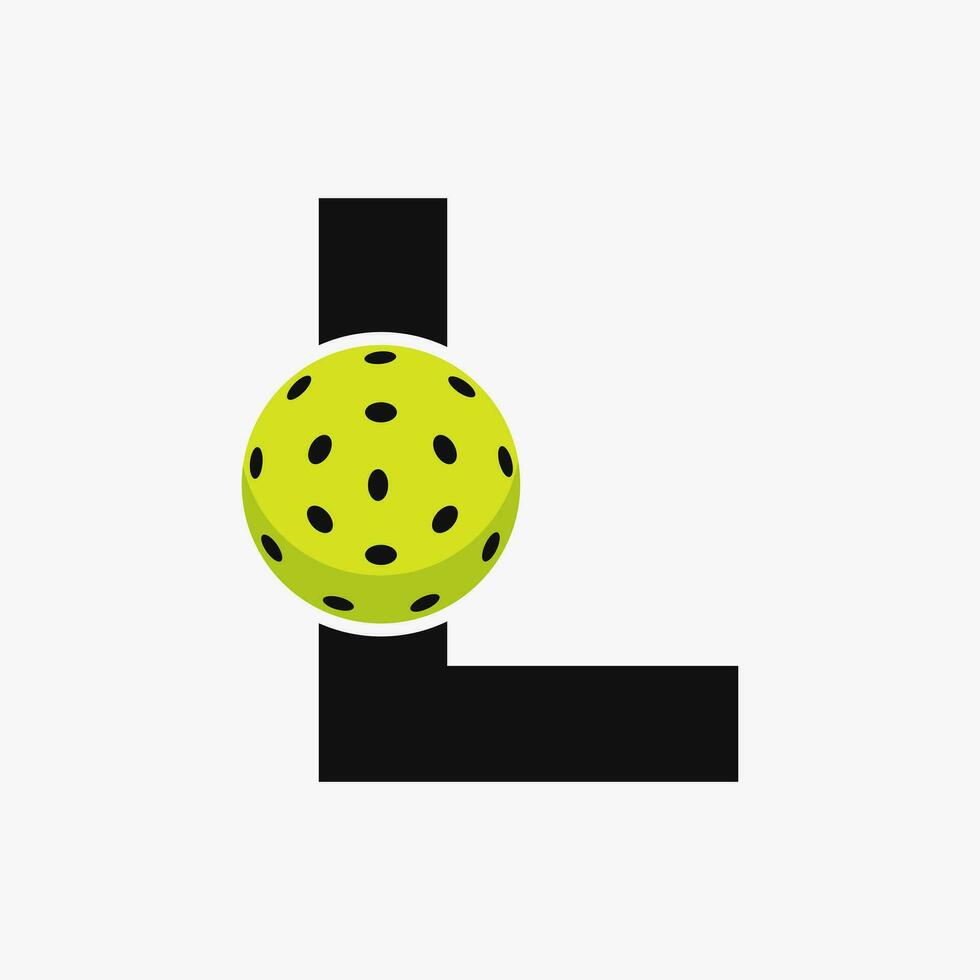 pickleball logo sur lettre l vecteur modèle. cornichon Balle logotype