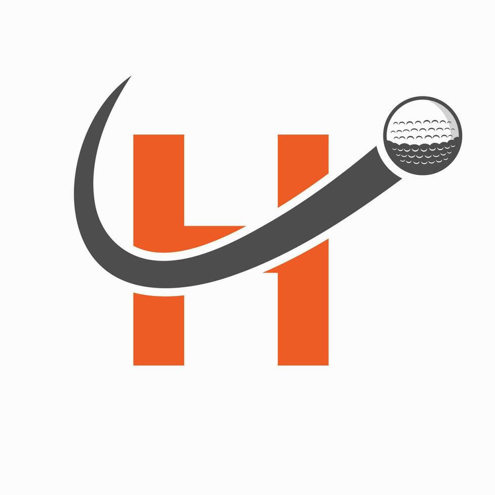 initiale lettre h le golf logo conception. initiale le hockey sport académie signe, club symbole vecteur