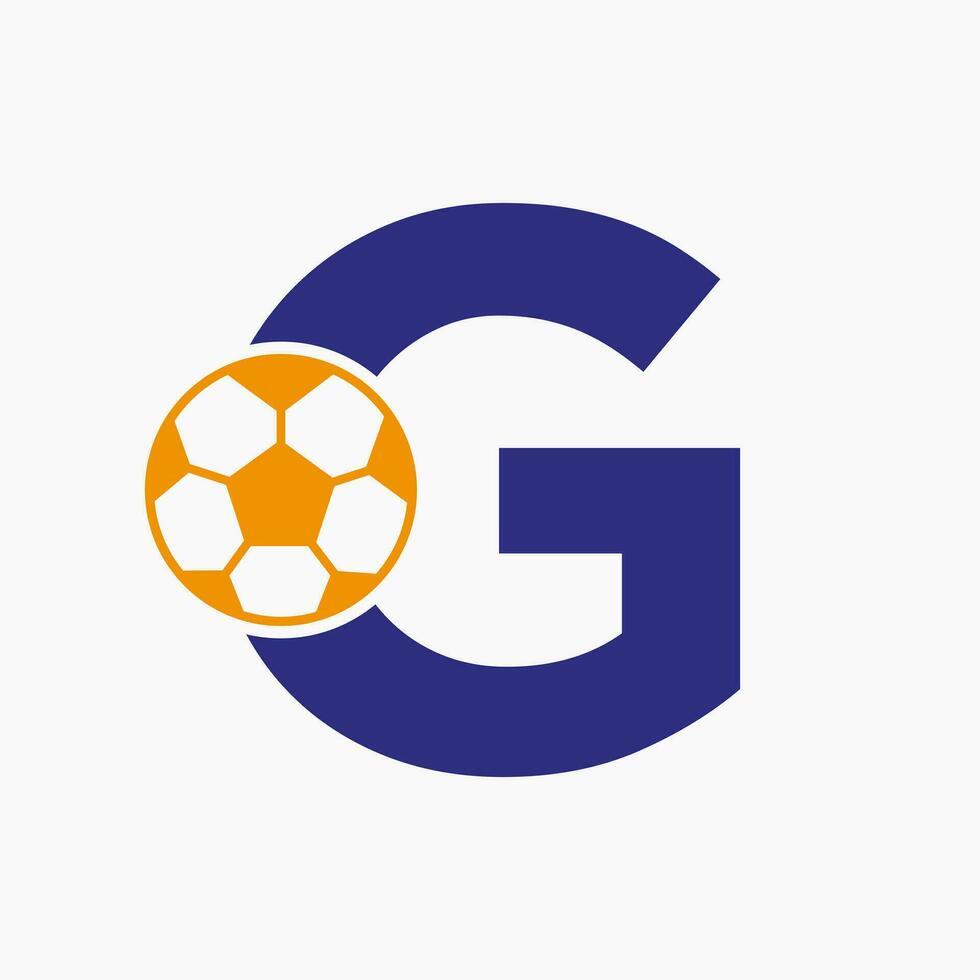 initiale lettre g football logo. Football logo conception vecteur modèle