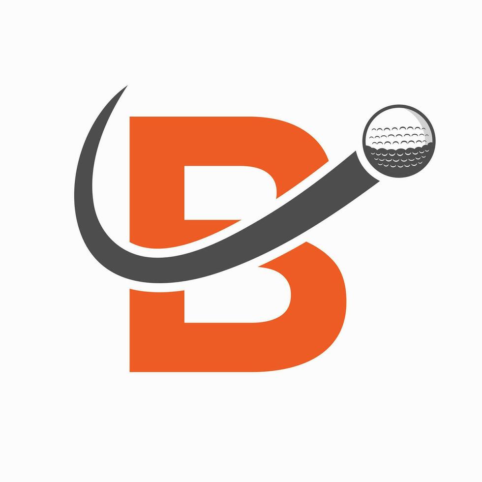 initiale lettre b le golf logo conception. initiale le hockey sport académie signe, club symbole vecteur