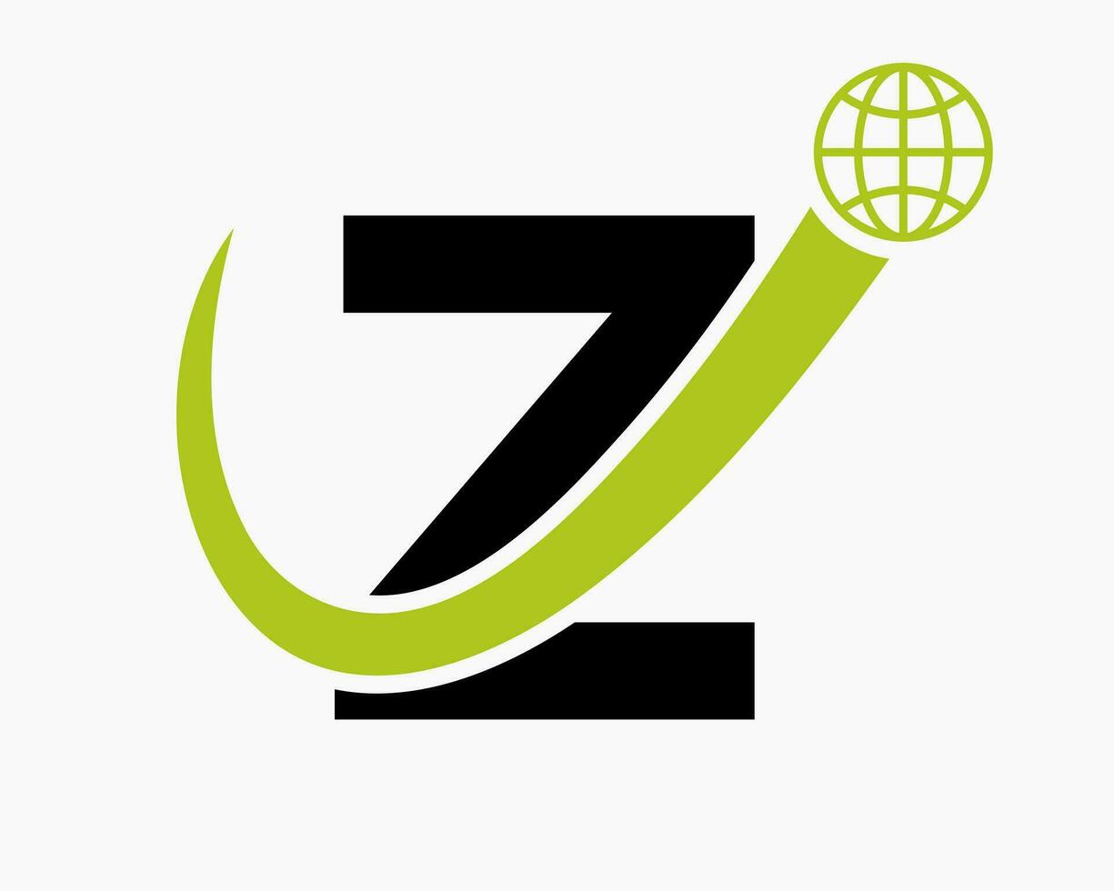 lettre z global logo conception. monde logotype symbole vecteur modèle