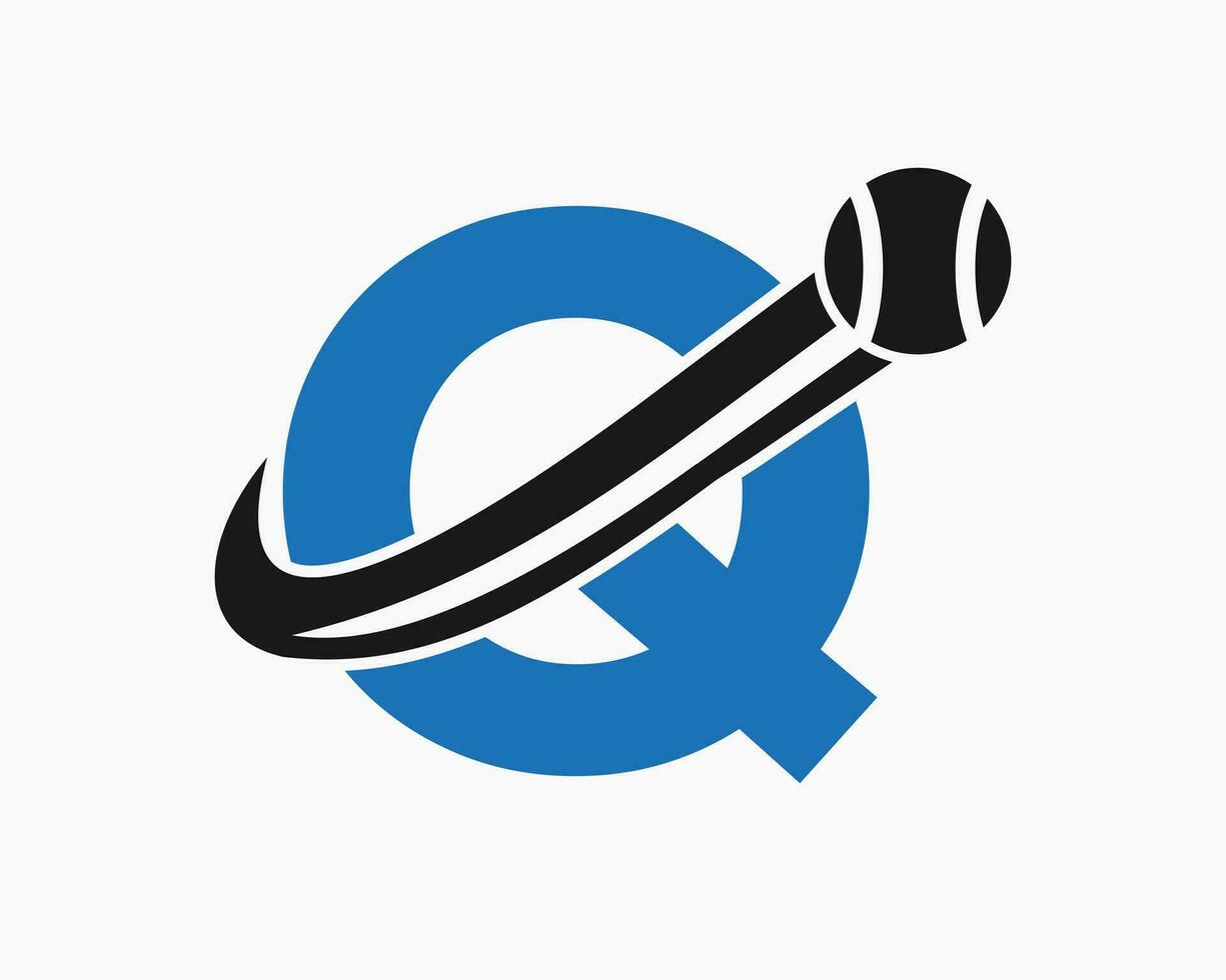 modèle de conception de logo de club de tennis lettre q. académie des sports de tennis, logo du club vecteur