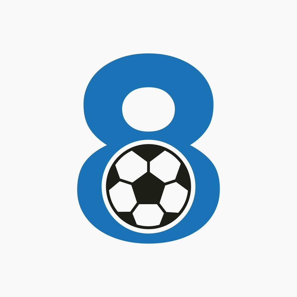 initiale lettre 8 football logo. Football logo conception vecteur modèle