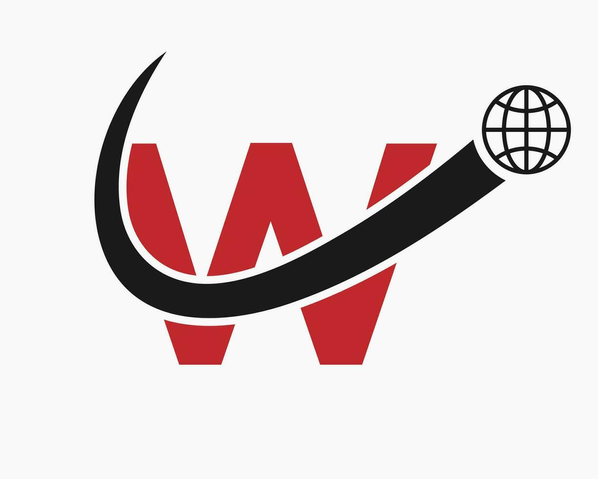 lettre w global logo conception. monde logotype symbole vecteur modèle