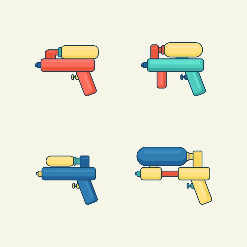 jeu d'illustrations d'icônes vectorielles pistolet à eau vecteur