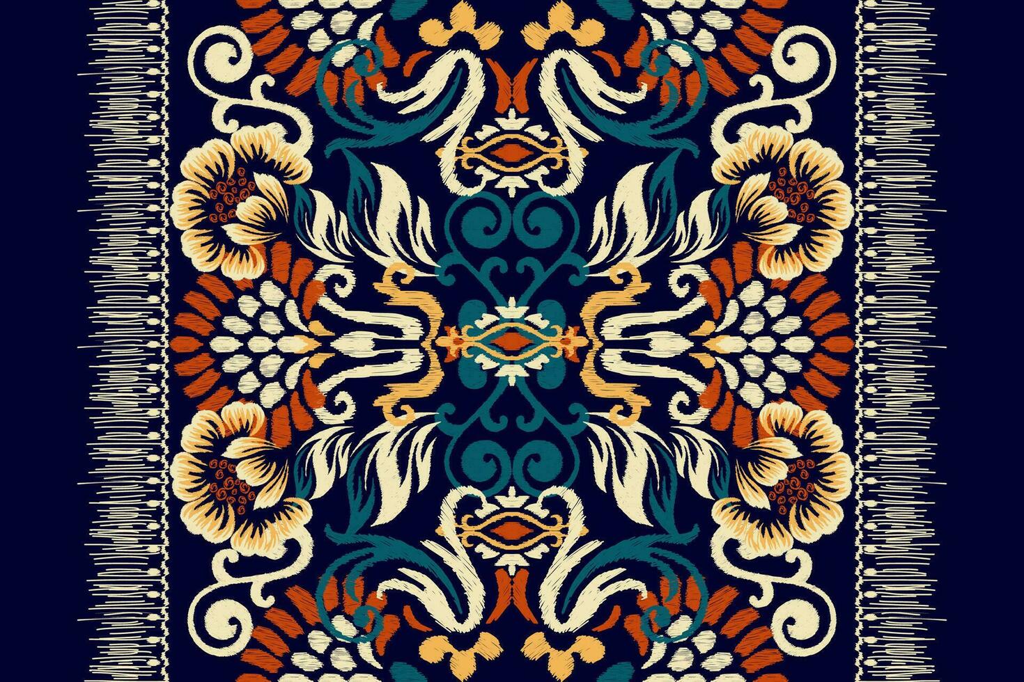 ikat floral paisley broderie sur violet background.ikat ethnique Oriental modèle traditionnel.aztèque style abstrait vecteur illustration.design pour texture, tissu, vêtements, emballage, décoration, écharpe, impression