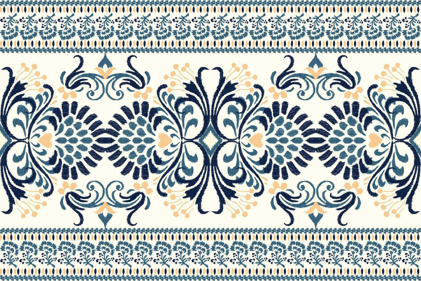 ikat floral paisley broderie sur blanc background.ikat ethnique Oriental modèle traditionnel.aztèque style abstrait vecteur illustration.design pour texture, tissu, vêtements, emballage, décoration, sarong, écharpe