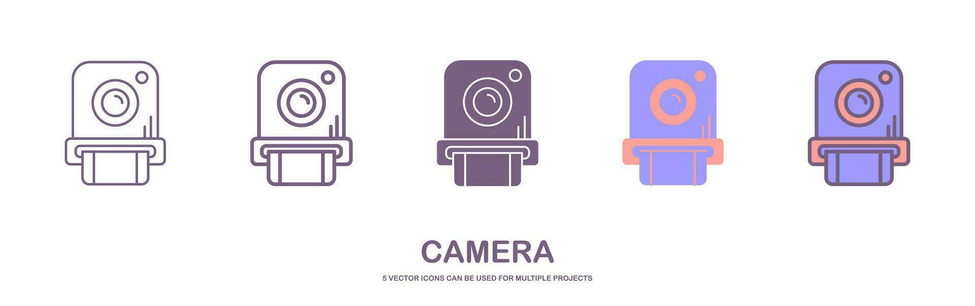 icône de vecteur de caméra. design plat minimaliste d'icône de vecteur de ligne de photo.