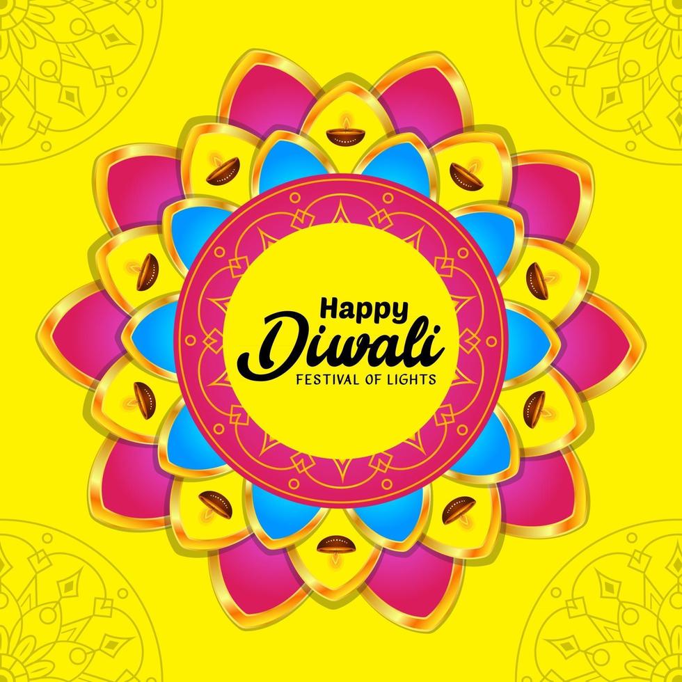 joyeux diwali salutation festive fond illustration vectorielle gratuite vecteur