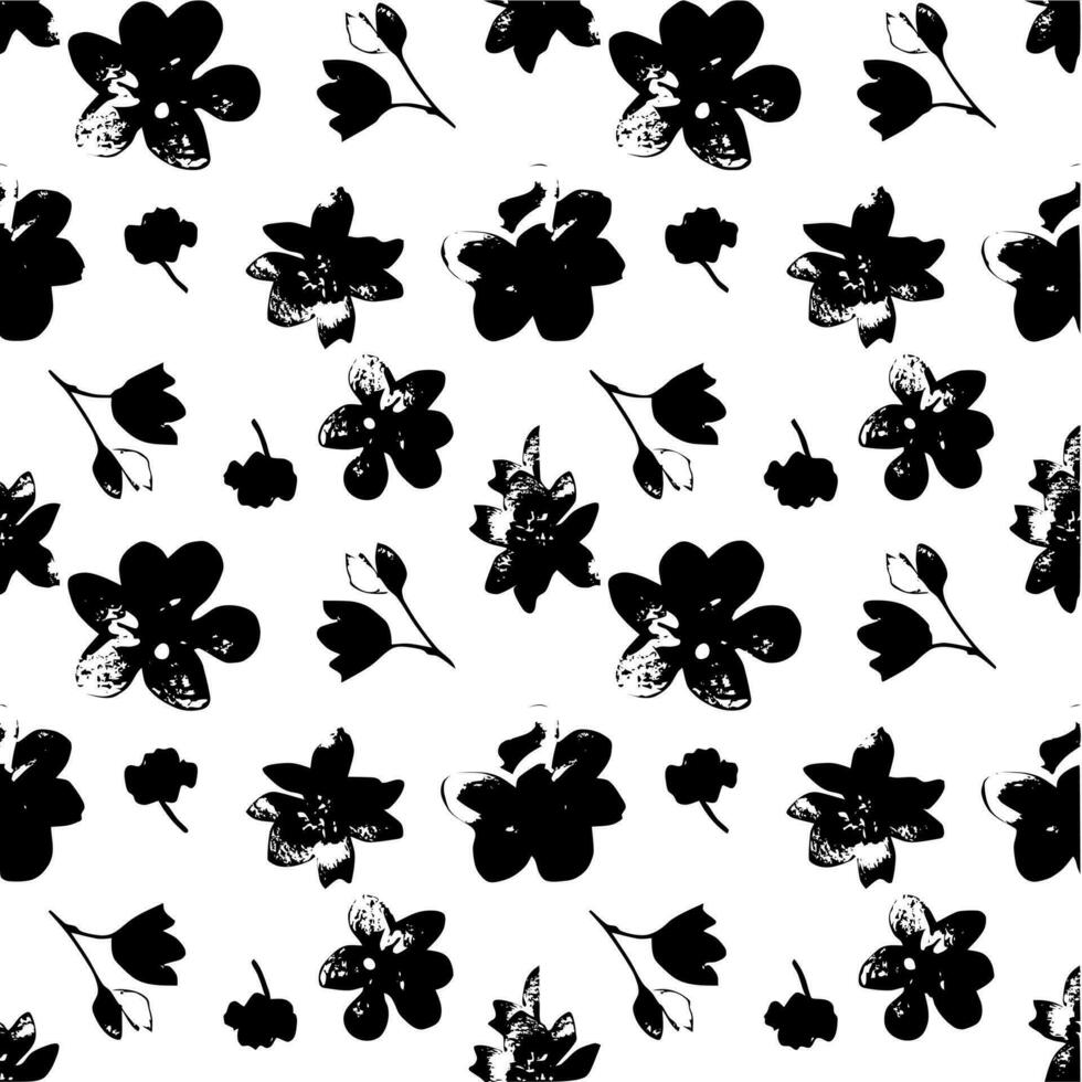 fond transparent floral noir et blanc vecteur