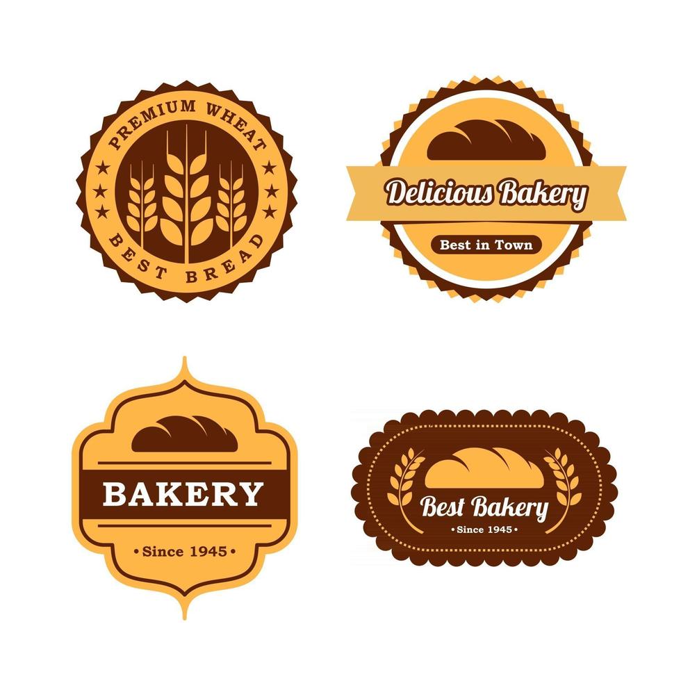 modèle de conception de logo de boulangerie vecteur