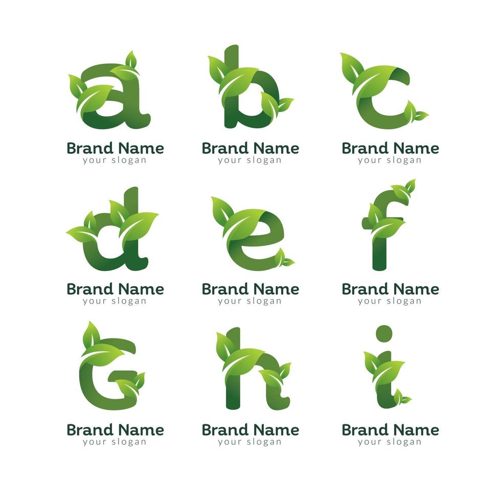 modèle de conception de logo de pack de lettre alphabet vert vecteur