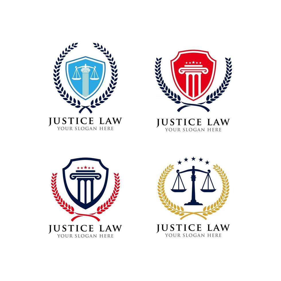 modèle de conception de logo d'emblème de loi de justice vecteur