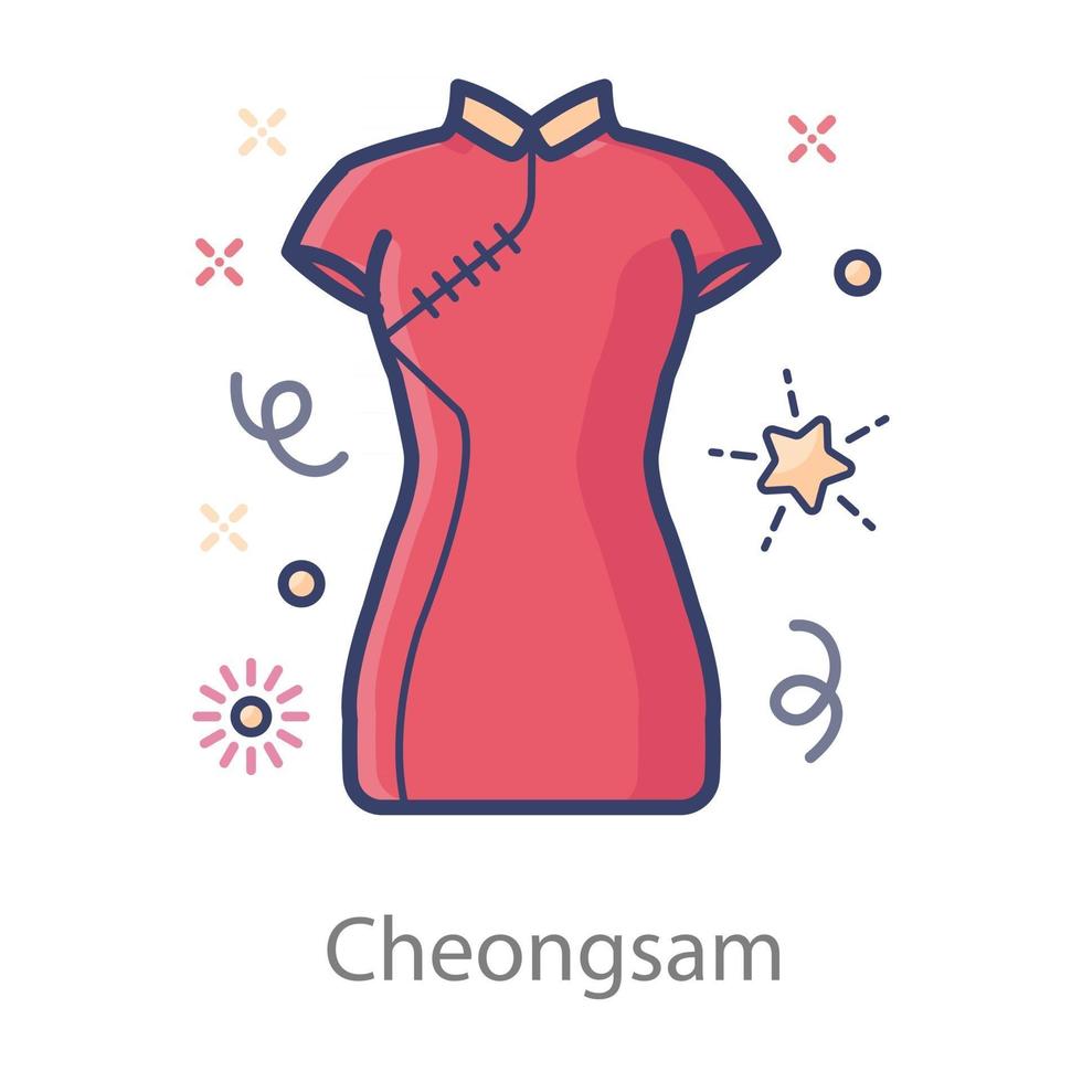 un cheongsam formel vecteur