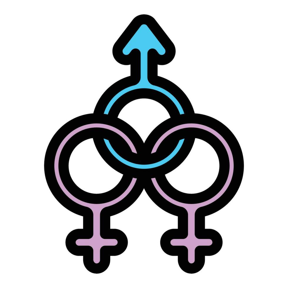 le sexe identité trans icône vecteur plat