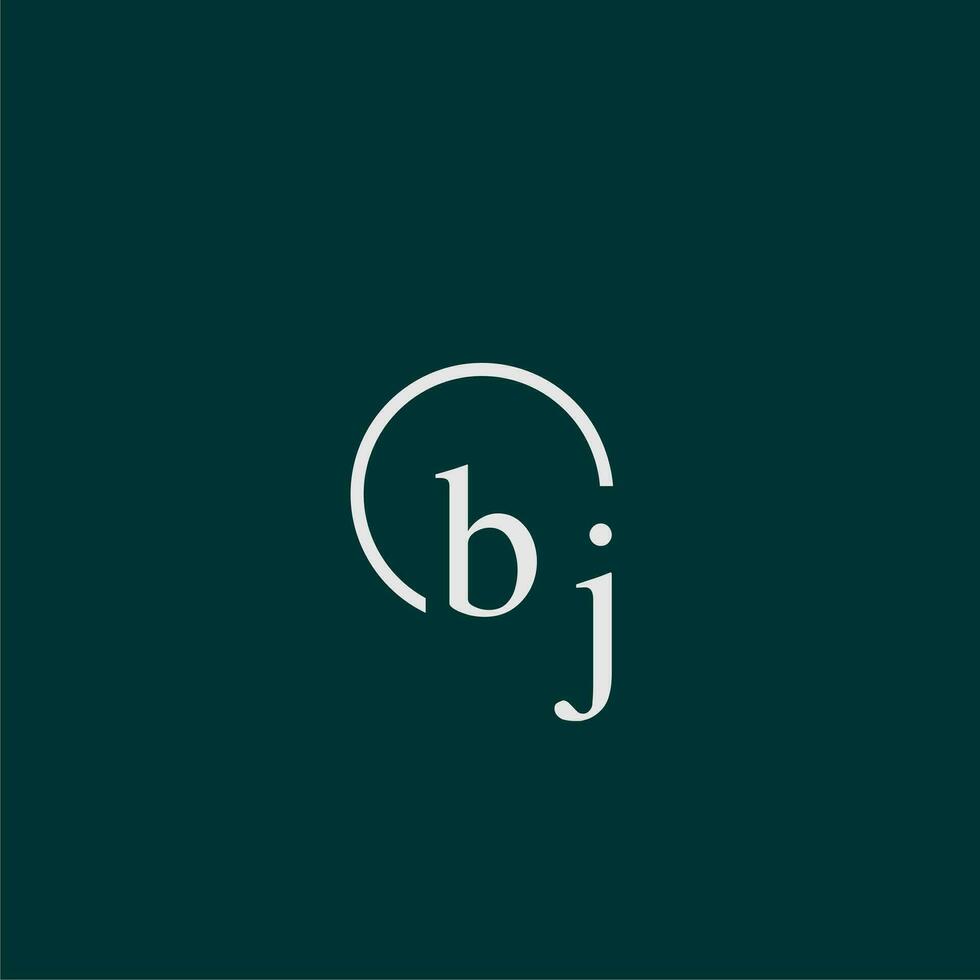 bj initiale monogramme logo avec cercle style conception vecteur