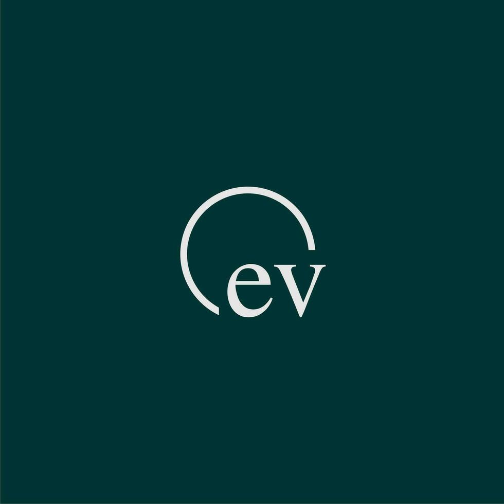 ev initiale monogramme logo avec cercle style conception vecteur