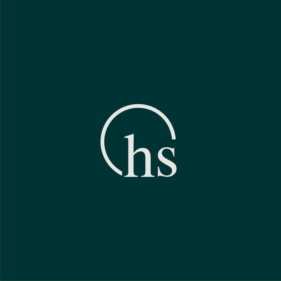 hs initiale monogramme logo avec cercle style conception vecteur