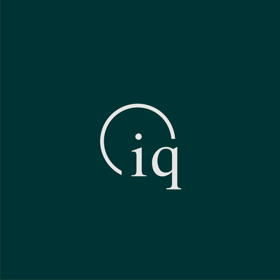 iq initiale monogramme logo avec cercle style conception vecteur