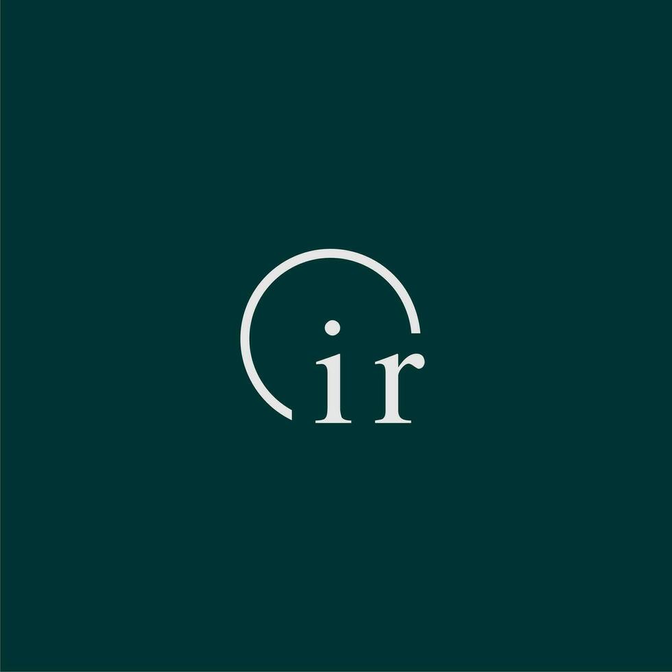 ir initiale monogramme logo avec cercle style conception vecteur