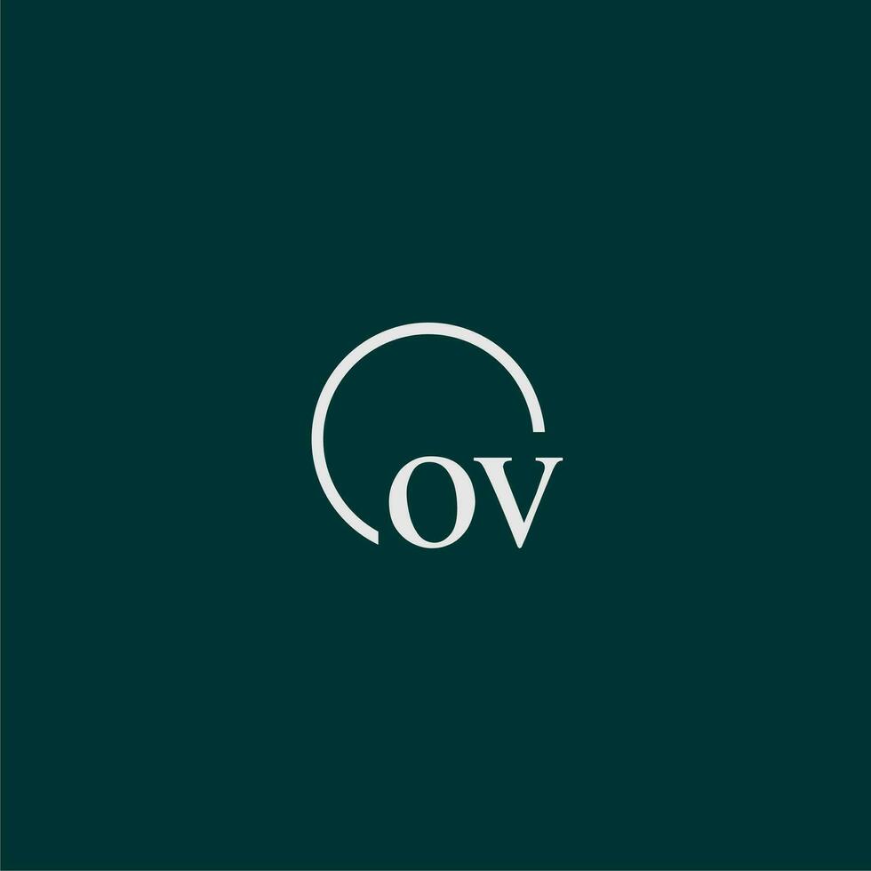 ov initiale monogramme logo avec cercle style conception vecteur