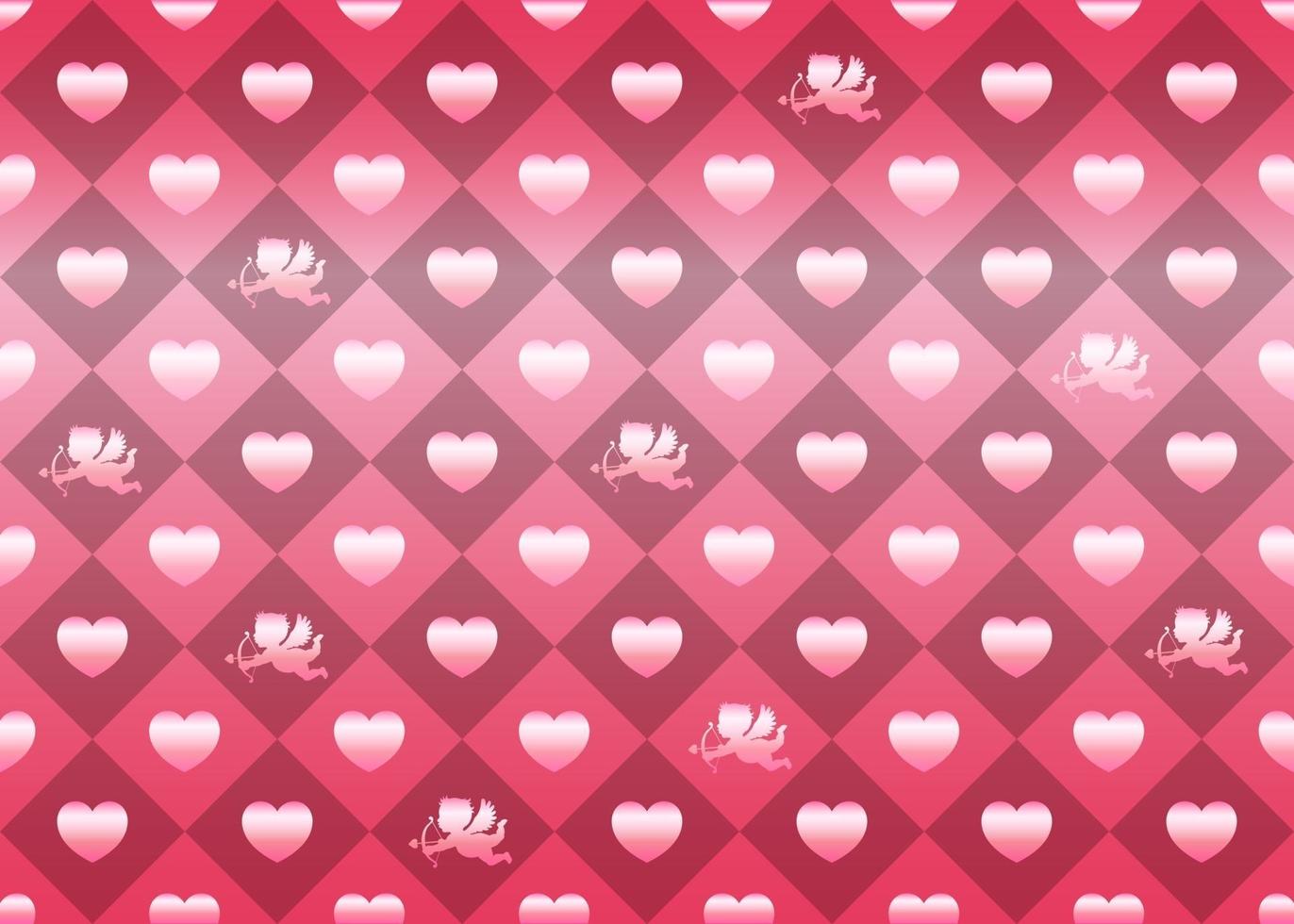 Saint Valentin illustration vectorielle continue répétable horizontalement et verticalement avec des formes de coeur rose et cupidons vecteur