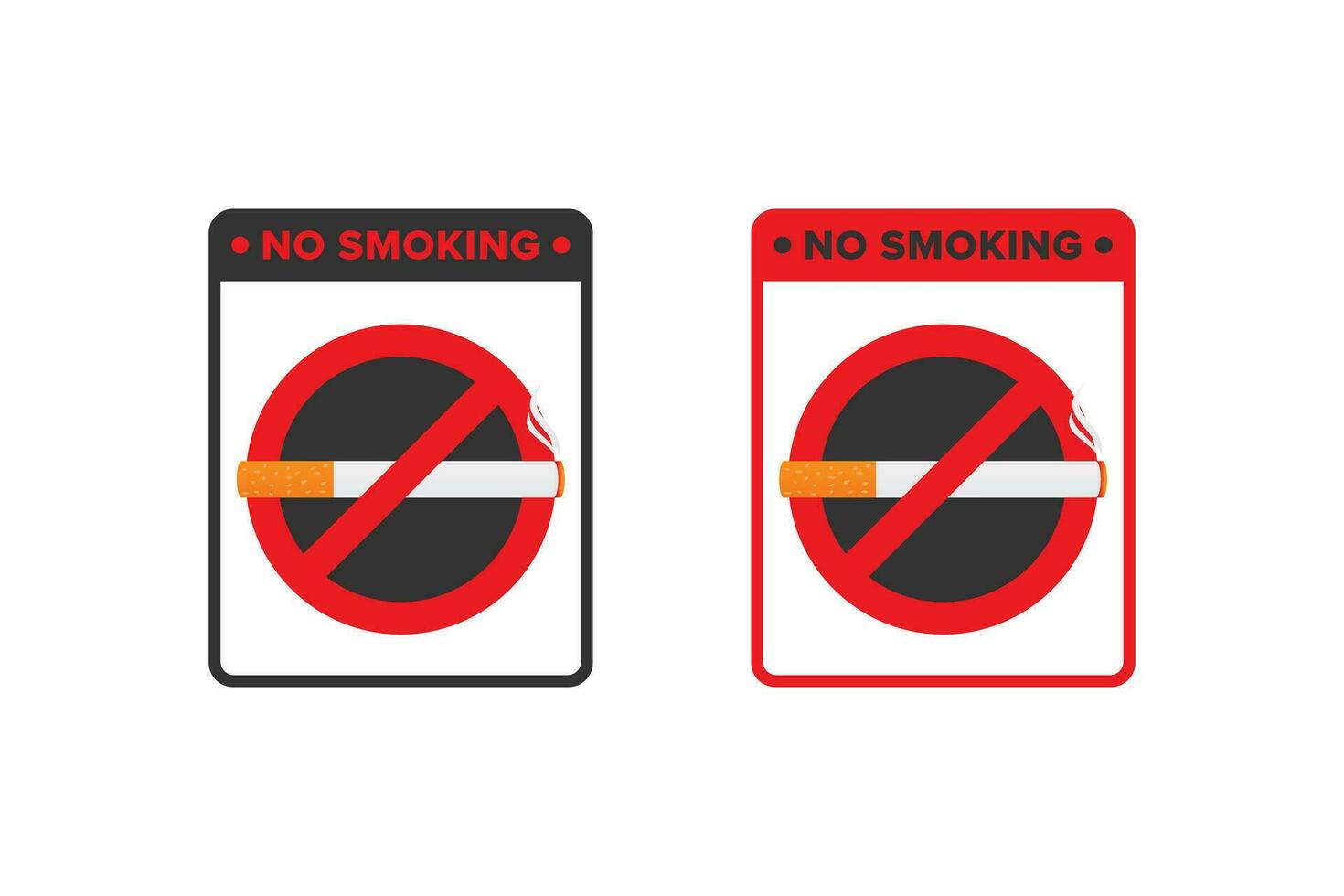 non fumeur icône signe vecteur conception, non fumeur zone icône planche rouge Couleur
